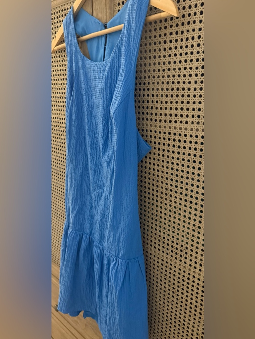 Anthropologie Blue Sleeveless Tiered Summer Dress